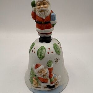 Santa Claus Christmas Porcelain 6" Bell